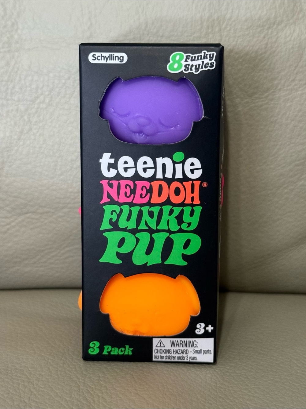 NEW Teenie NeeDoh Funky Pup 3-Pack Squishies Purple Orange Pink Authentic